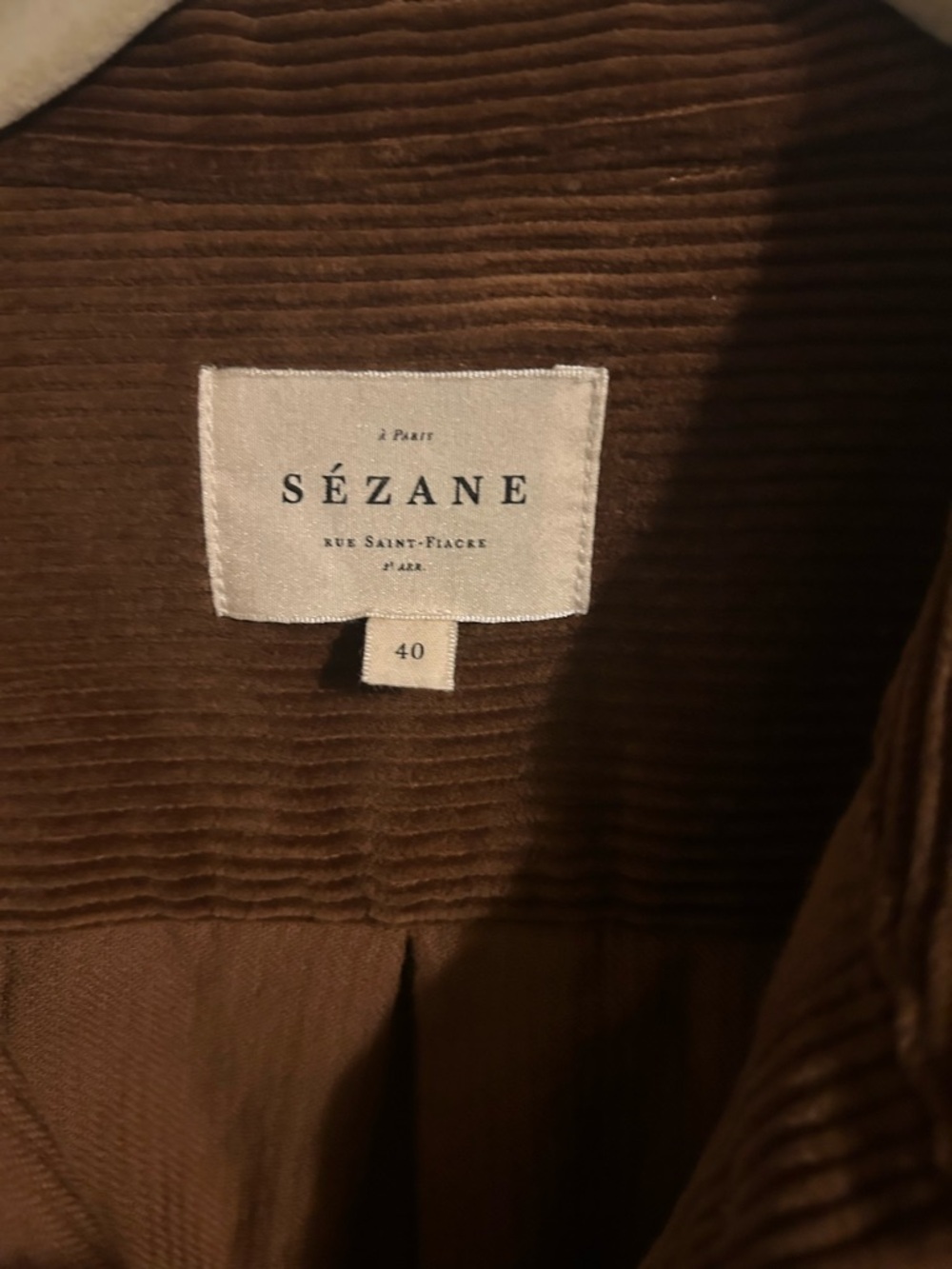 Sézane Max shirt EUC Corduroy Button-Up Shirt in Warm Caramel - Picture 7 of 7